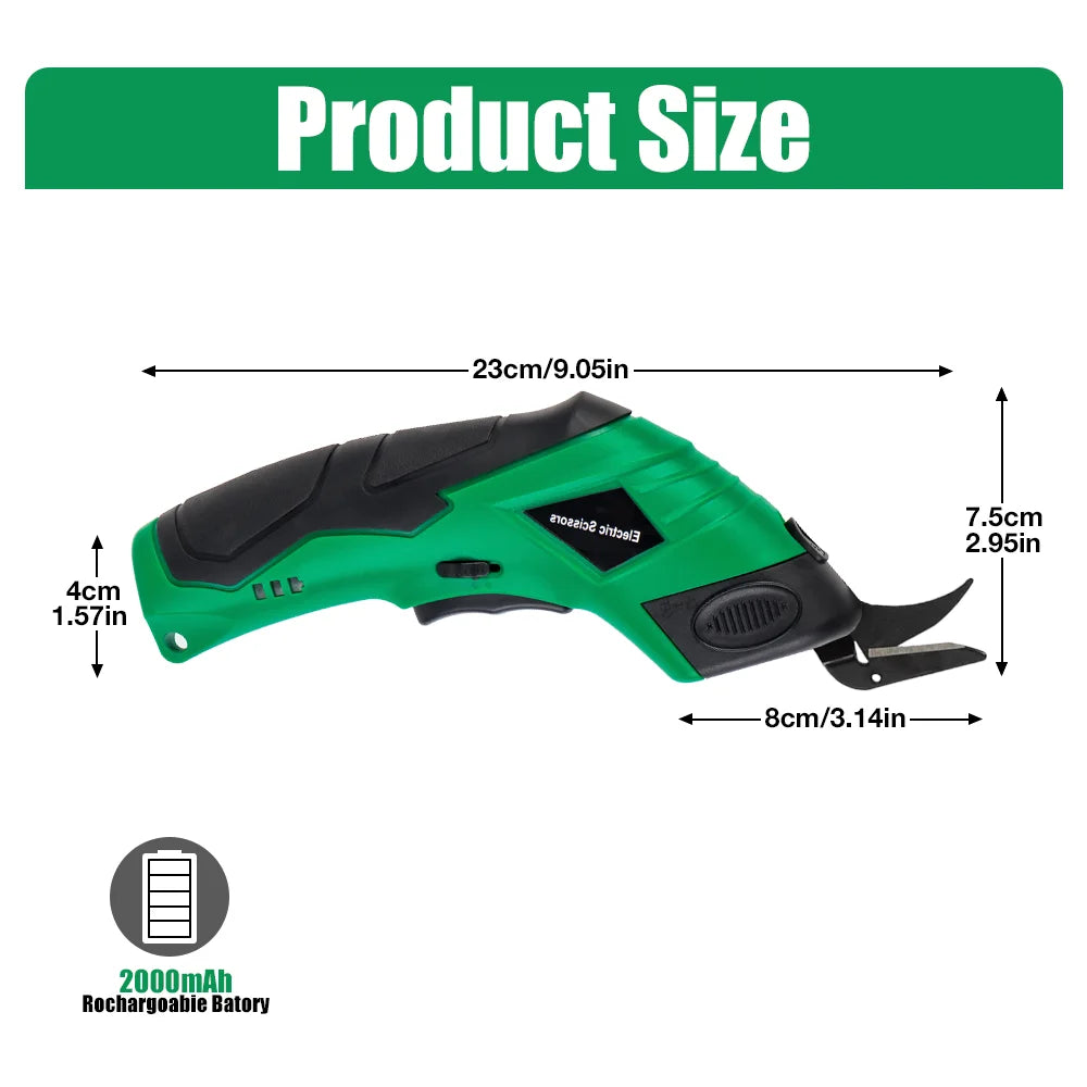 Cordless Electric Scissors, USB Rechargeable, Sewing, Leather Cardboard Cutting Tools, Tufting Scissors for Home Use