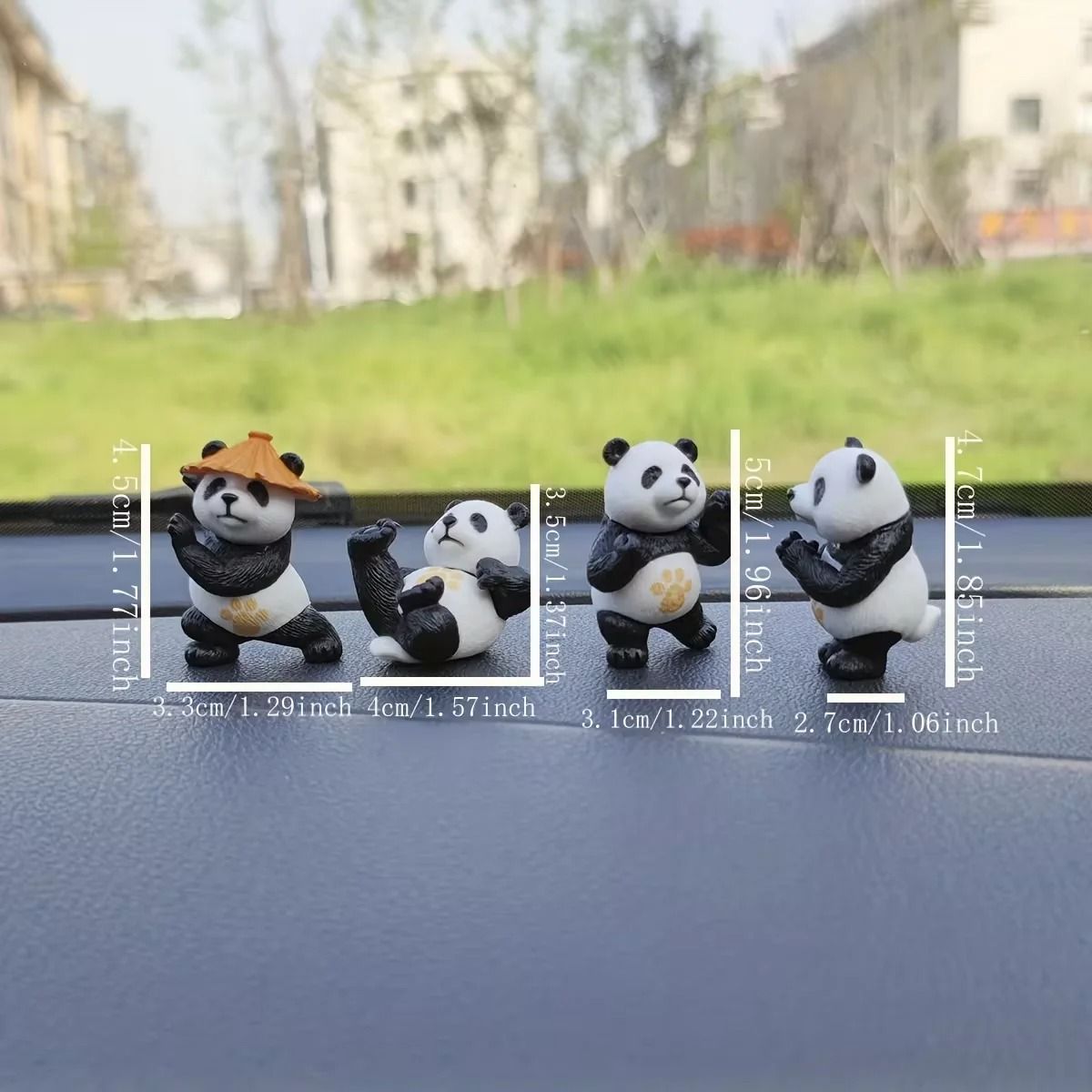 Panda Design Car Ornaments Set for Interior and Desk Decoration