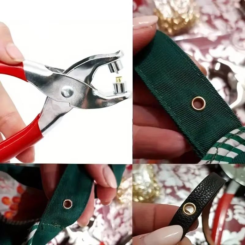 Grommet Eyelet Plier Kit Manual Hole Punch Tool Set for Leather Sewing and DIY Projects