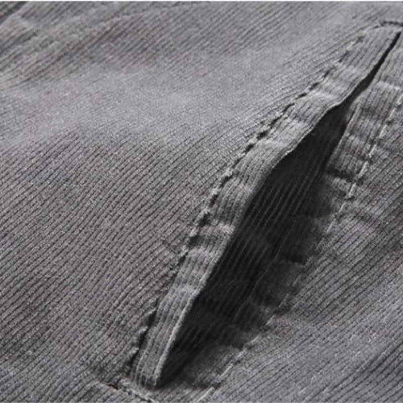 High-Quality Warm Parka Jackets for Men, Korean Fashion Winter Plus Velvet Corduroy Cotton Jacket