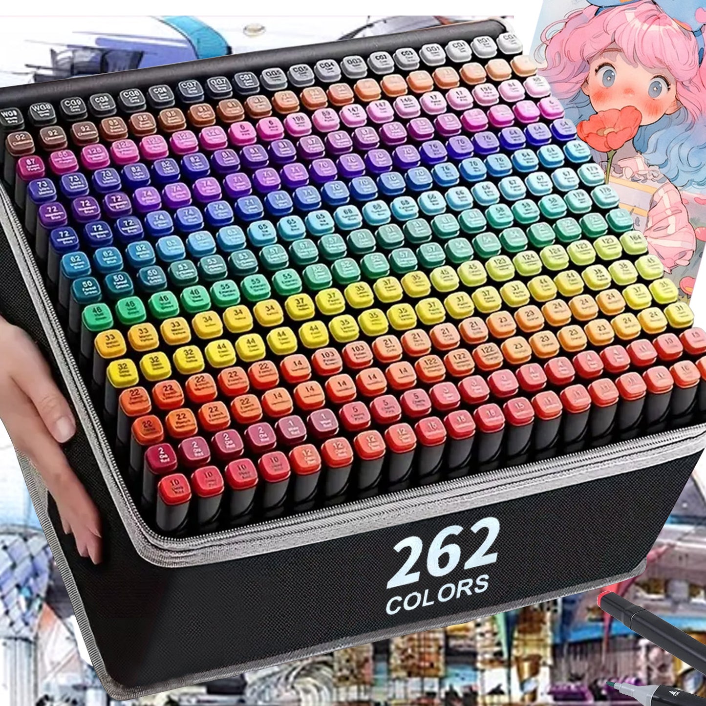 Permanent Dual Tip Art Markers Set for Drawing Sketching Comics Design Vibrant Artist Ink Pens