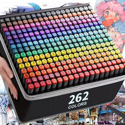 Permanent Dual Tip Art Markers Set for Drawing Sketching Comics Design Vibrant Artist Ink Pens