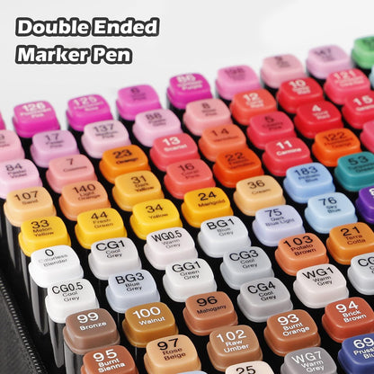 Permanent Dual Tip Art Markers Set for Drawing Sketching Comics Design Vibrant Artist Ink Pens