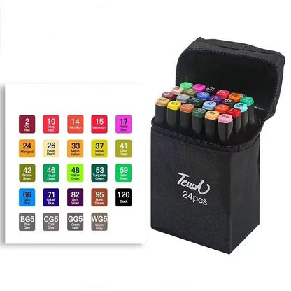 Permanent Dual Tip Art Markers Set for Drawing Sketching Comics Design Vibrant Artist Ink Pens