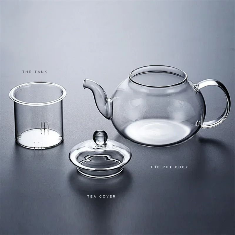 Heat Resistant Borosilicate Glass Tea Pot With Filter