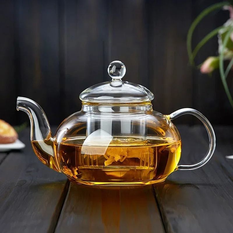 Heat Resistant Borosilicate Glass Tea Pot With Filter