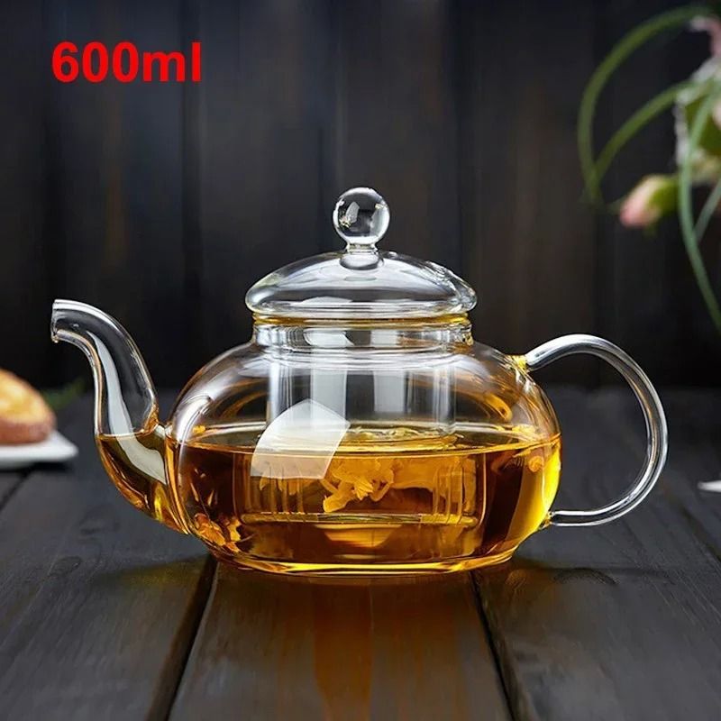 Heat Resistant Borosilicate Glass Tea Pot With Filter