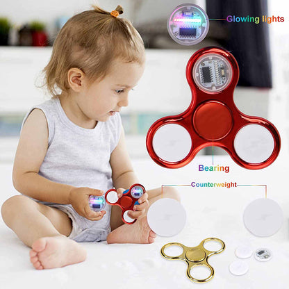 Glow in the Dark Creative LED Light Fidget Spinner, Stress Relief Hand Spinner, Kids Toy for Focus, Luminous Fidget Spin