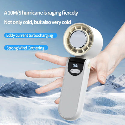 Portable Folding Handheld Fan with Cooling Display