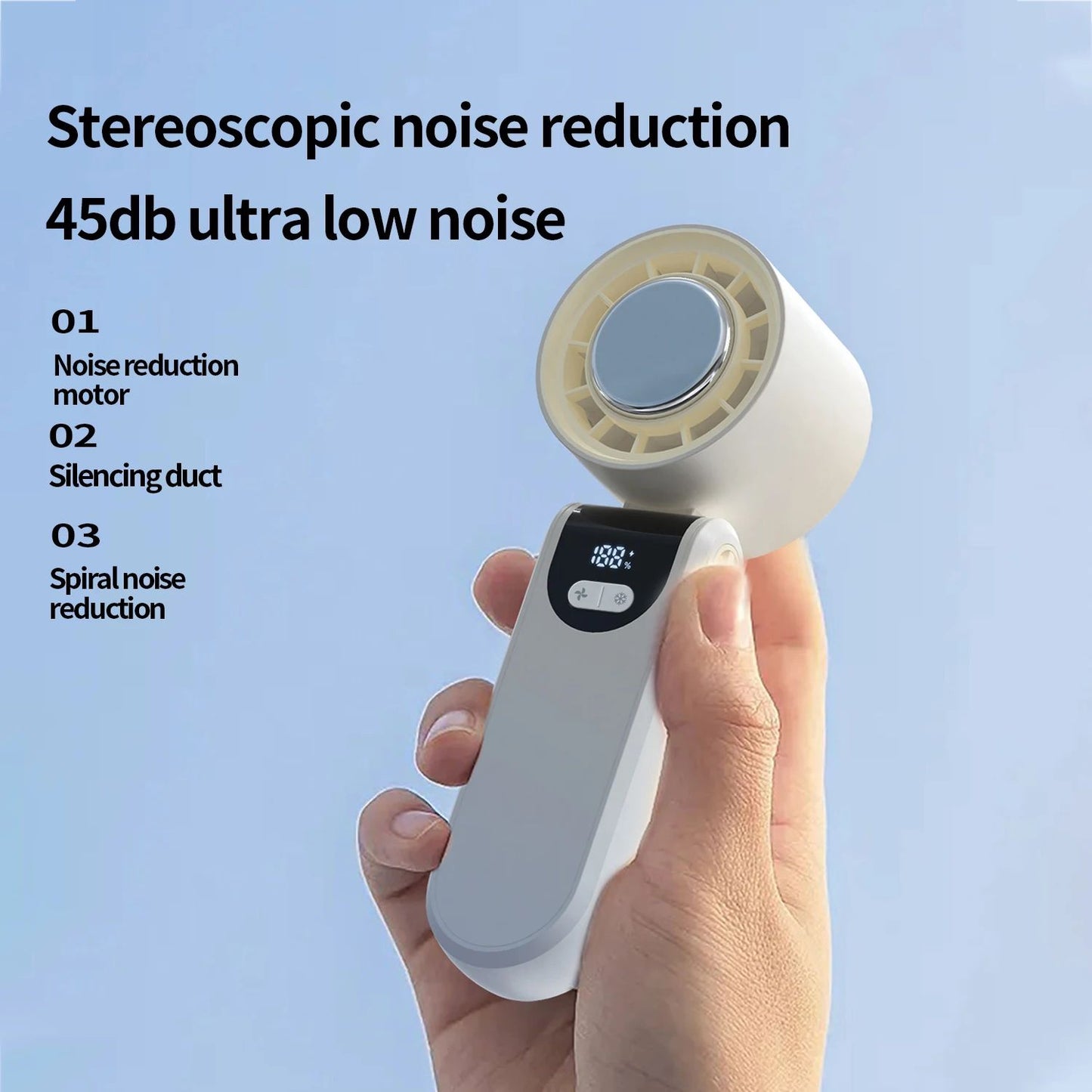 Portable Folding Handheld Fan with Cooling Display