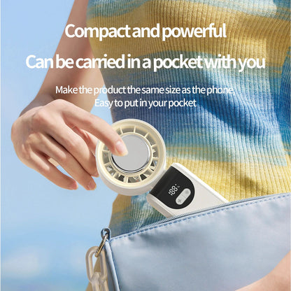 Portable Folding Handheld Fan with Cooling Display