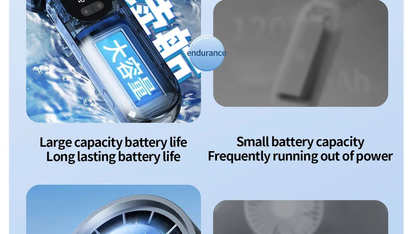 Portable Folding Handheld Fan with Cooling Display