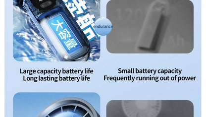Portable Folding Handheld Fan with Cooling Display