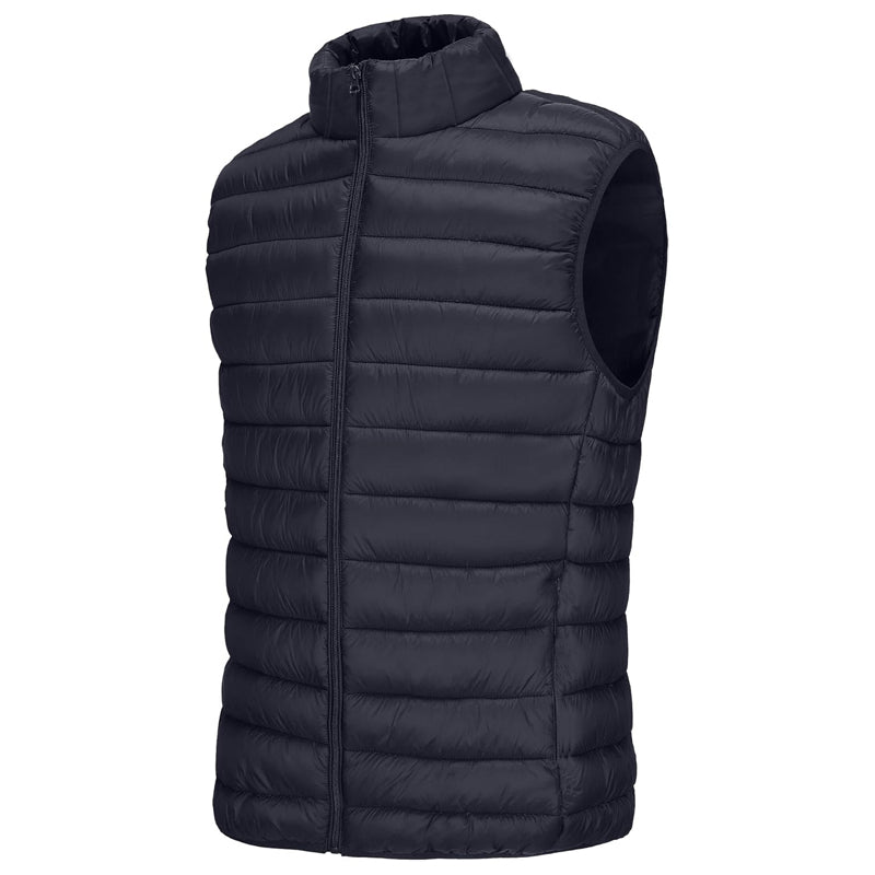 Lightweight Casual Vest for Men, Autumn Sleeveless Jacket with Zipper, Outdoor Cotton Vest with Pockets