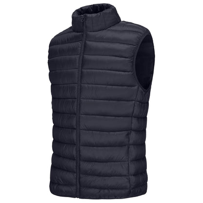 Lightweight Casual Vest for Men, Autumn Sleeveless Jacket with Zipper, Outdoor Cotton Vest with Pockets