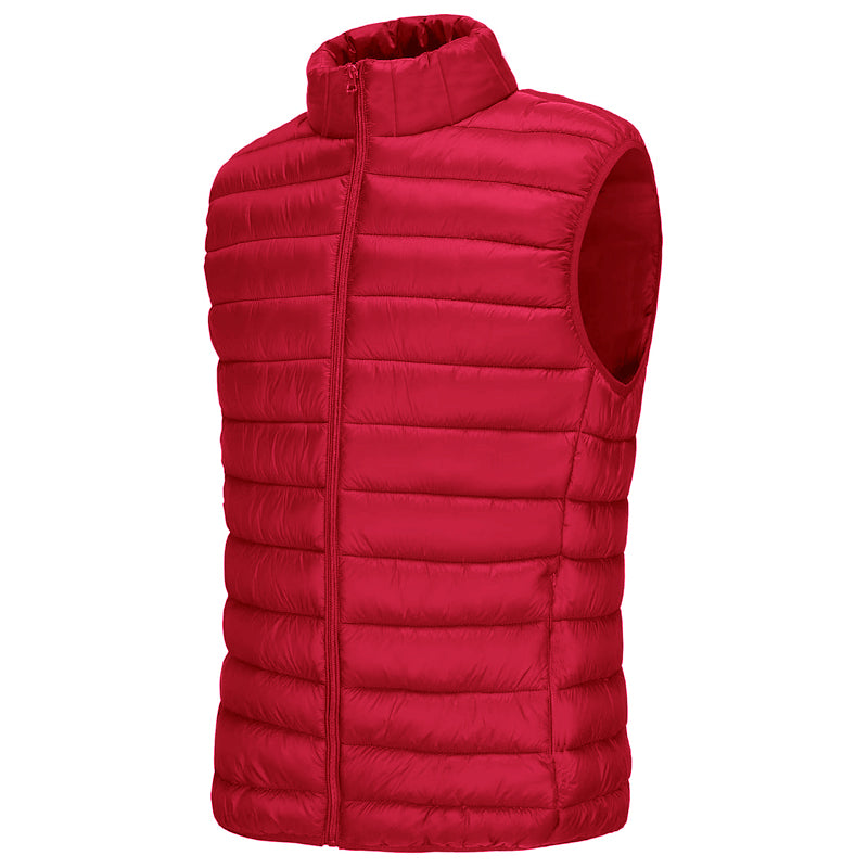 Lightweight Casual Vest for Men, Autumn Sleeveless Jacket with Zipper, Outdoor Cotton Vest with Pockets