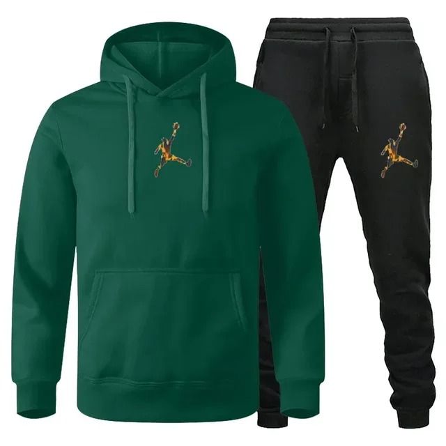 Men Autumn Winter Jogging Sportswear Set Sweatshirt and Pants