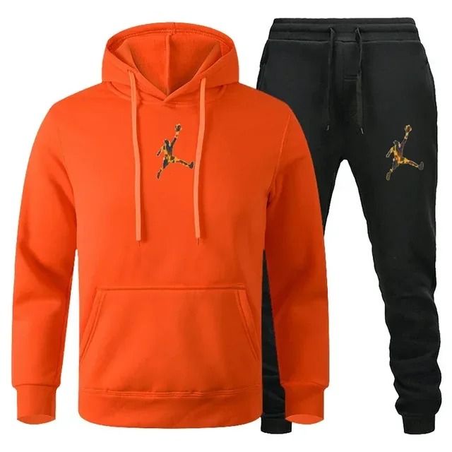 Men Autumn Winter Jogging Sportswear Set Sweatshirt and Pants