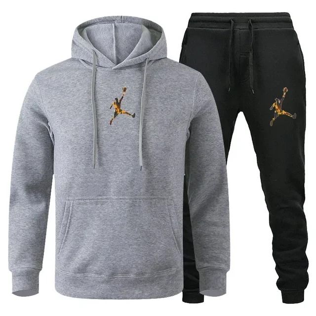Men Autumn Winter Jogging Sportswear Set Sweatshirt and Pants