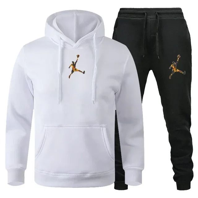 Men Autumn Winter Jogging Sportswear Set Sweatshirt and Pants