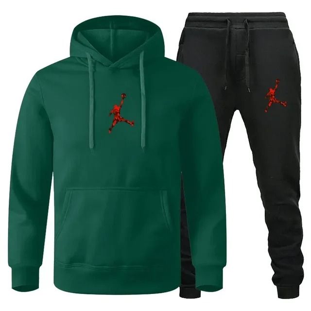 Men Autumn Winter Jogging Sportswear Set Sweatshirt and Pants