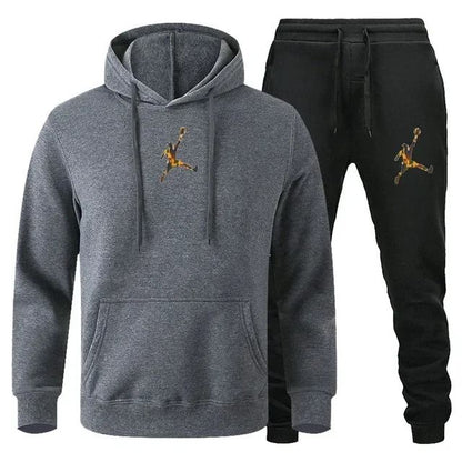 Men Autumn Winter Jogging Sportswear Set Sweatshirt and Pants