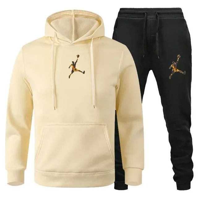 Men Autumn Winter Jogging Sportswear Set Sweatshirt and Pants