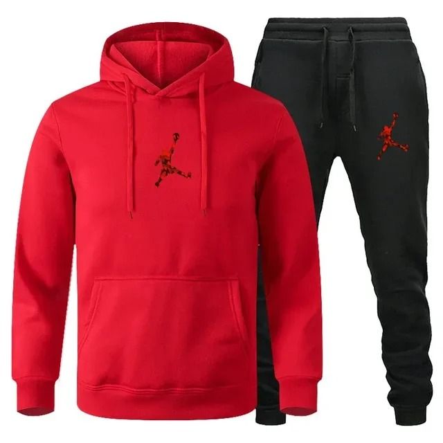 Men Autumn Winter Jogging Sportswear Set Sweatshirt and Pants