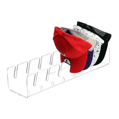 Acrylic Hat Storage Rack with Slots – Clear Baseball Cap Display Organizer for Bedroom & Closet