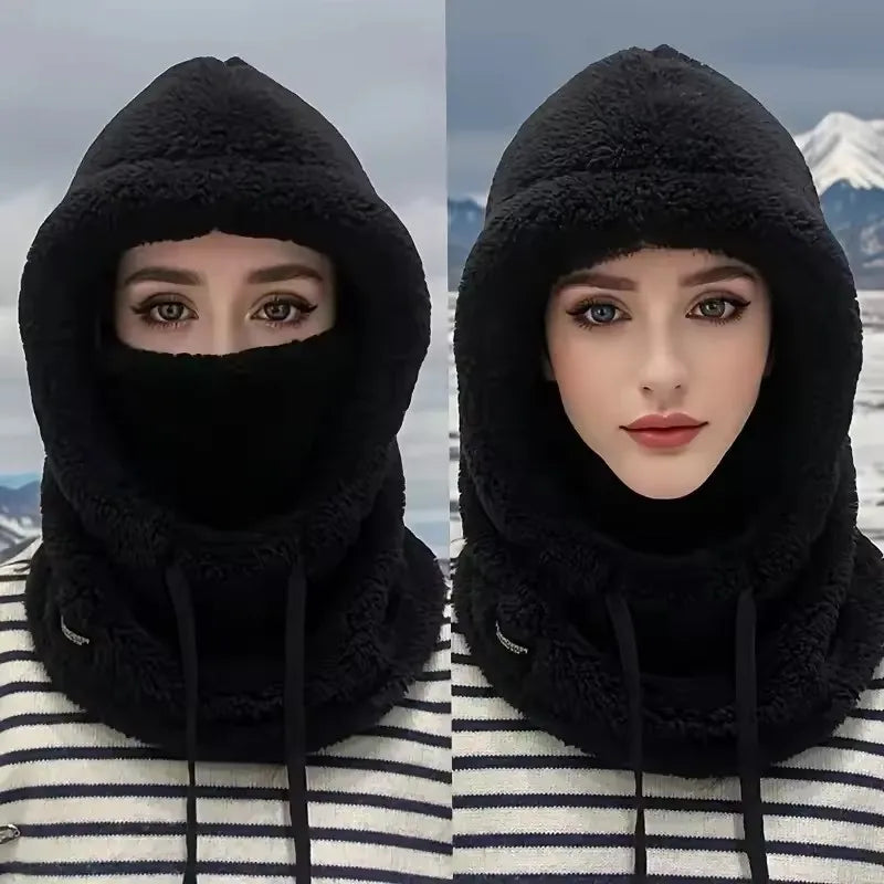 Warm Thermal Windproof Balaclava Ski Hood, Motorcycle Face Cover, Polar Fleece Adjustable Cycling Neck Cover, Full Face