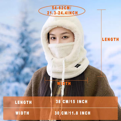 Warm Thermal Windproof Balaclava Ski Hood, Motorcycle Face Cover, Polar Fleece Adjustable Cycling Neck Cover, Full Face