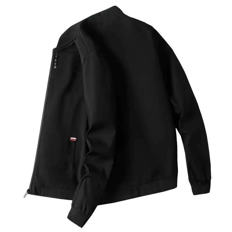 Mens Windproof Casual Zipper Jacket for Spring and Autumn
