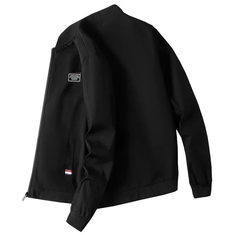 Mens Windproof Casual Zipper Jacket for Spring and Autumn