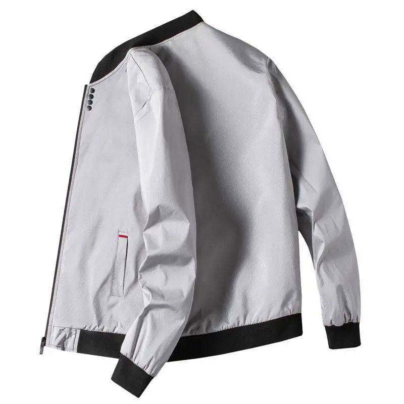 Mens Windproof Casual Zipper Jacket for Spring and Autumn
