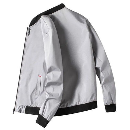 Mens Windproof Casual Zipper Jacket for Spring and Autumn