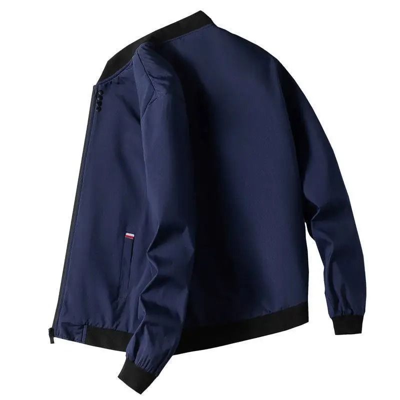 Mens Windproof Casual Zipper Jacket for Spring and Autumn