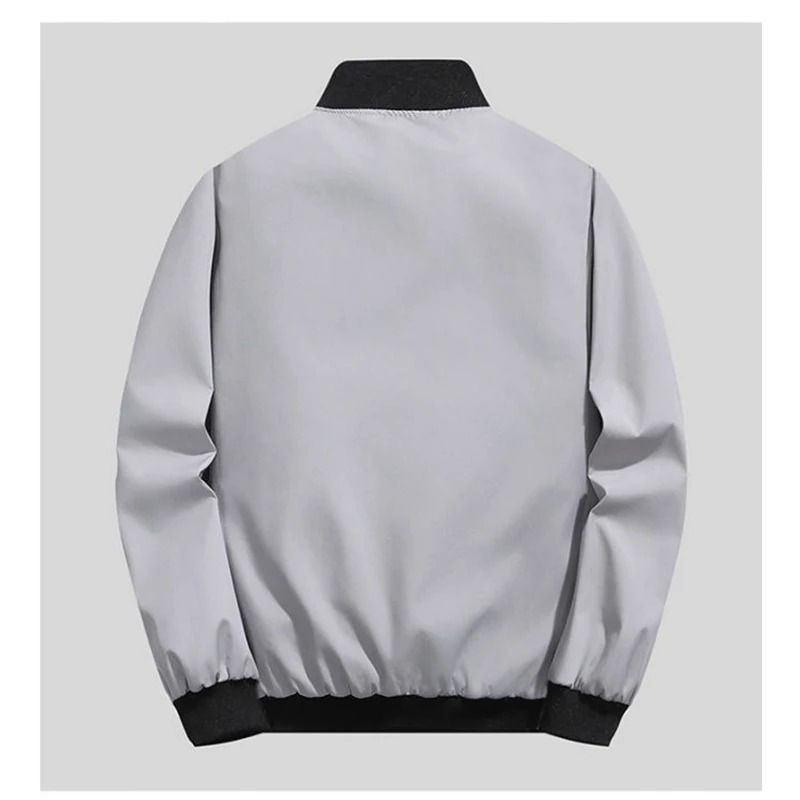 Mens Windproof Casual Zipper Jacket for Spring and Autumn