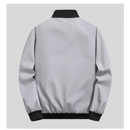Mens Windproof Casual Zipper Jacket for Spring and Autumn