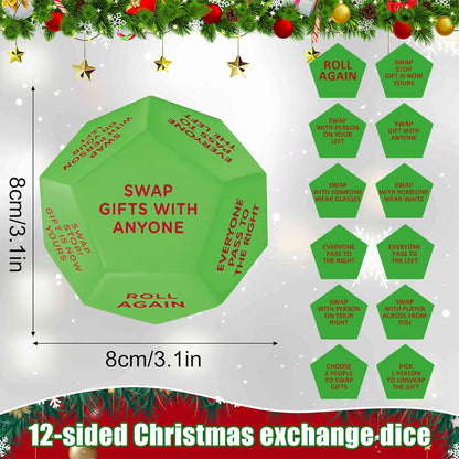 Large Exchange Dice for Xmas, Santa Swap Gift Exchange Family Game