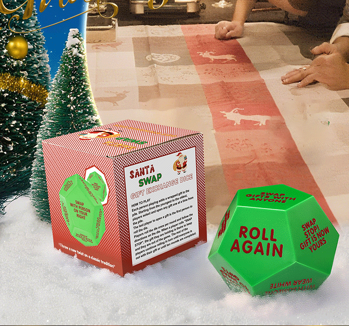 Large Exchange Dice for Xmas, Santa Swap Gift Exchange Family Game