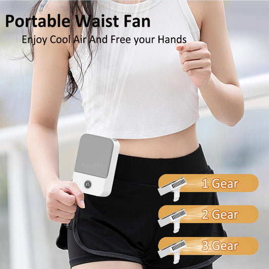 Portable Waist Fan, Outdoor Mini Hanging Neck Fan, Strong Wind, Blade-less Waist Neck Fan, Air Cooler, USB Fan