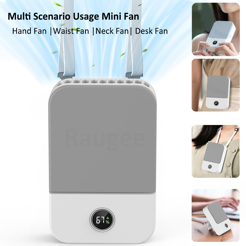 Portable Waist Fan, Outdoor Mini Hanging Neck Fan, Strong Wind, Blade-less Waist Neck Fan, Air Cooler, USB Fan
