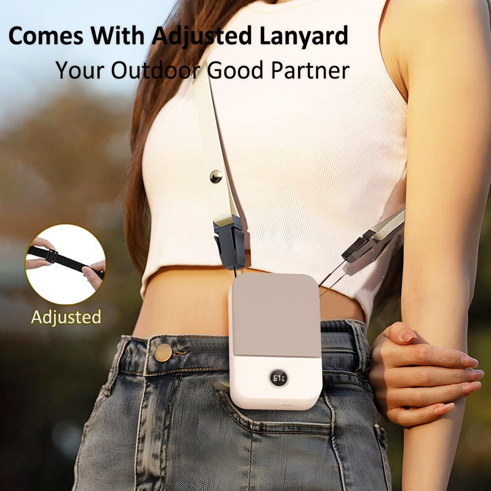 Portable Waist Fan, Outdoor Mini Hanging Neck Fan, Strong Wind, Blade-less Waist Neck Fan, Air Cooler, USB Fan