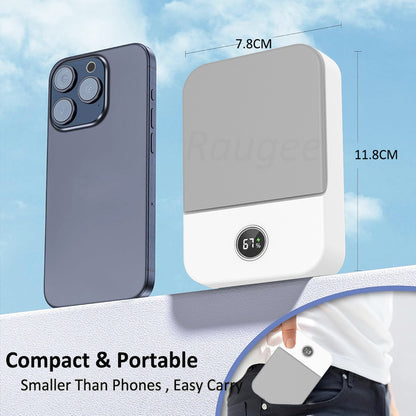 Portable Waist Fan, Outdoor Mini Hanging Neck Fan, Strong Wind, Blade-less Waist Neck Fan, Air Cooler, USB Fan