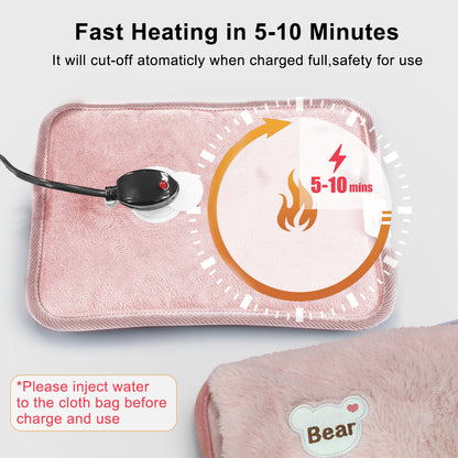 Hand Warmer Electric Hot Water Bag Soft Hand, Heater Fast Heating Warm, Winter Rechargeable Bag Hands Warmer
