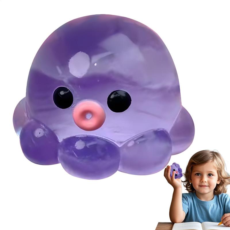 Bubble Hairstyle Game for Kids, Clear Crystal Octopus Hand Relax Toy, Squeeze Fidget Toy