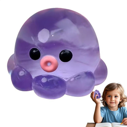 Bubble Hairstyle Game for Kids, Clear Crystal Octopus Hand Relax Toy, Squeeze Fidget Toy