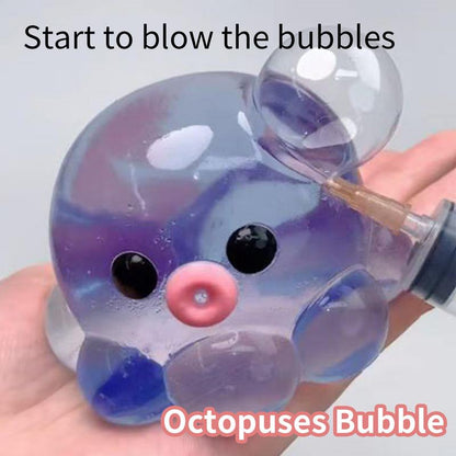 Bubble Hairstyle Game for Kids, Clear Crystal Octopus Hand Relax Toy, Squeeze Fidget Toy