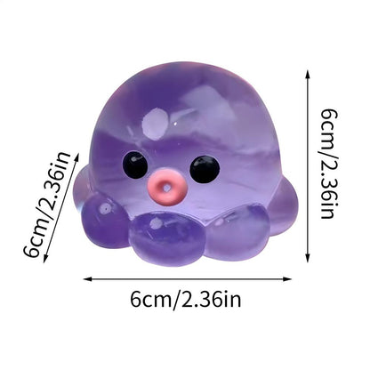 Bubble Hairstyle Game for Kids, Clear Crystal Octopus Hand Relax Toy, Squeeze Fidget Toy
