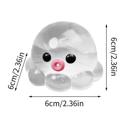Bubble Hairstyle Game for Kids, Clear Crystal Octopus Hand Relax Toy, Squeeze Fidget Toy